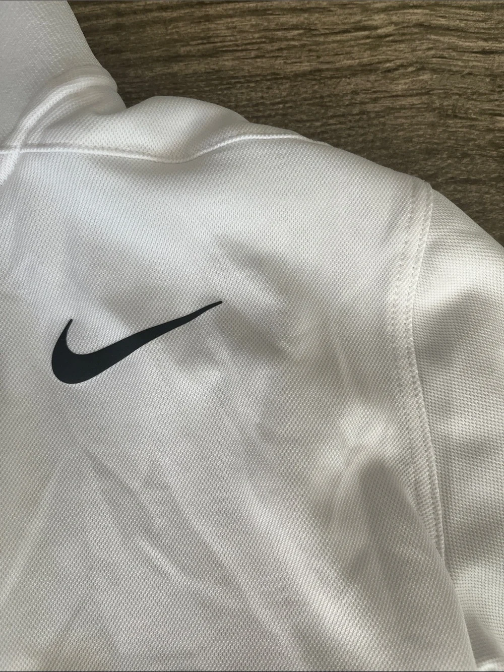 Nike White Polo Shirt with Black Swoosh - Kids